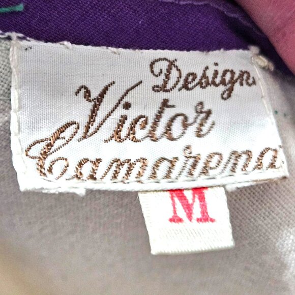 Victor Camarena Mexican Couture Resort Maxi Dress VTG 80s Embroidered Birds Sz M - Picture 9 of 9